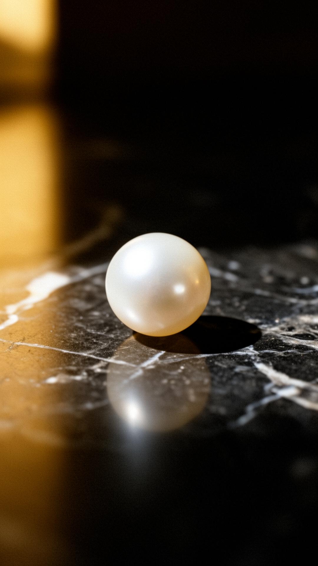 Pearl on marble